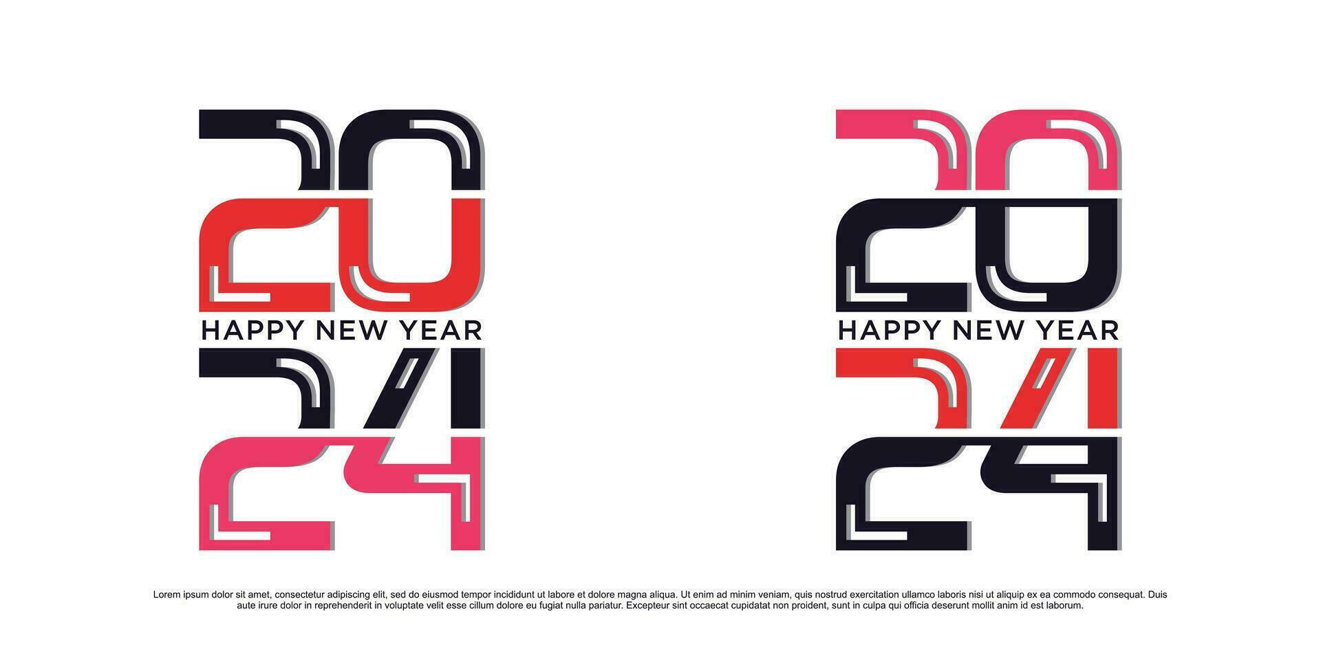 2024 Happy new year logo vector design with modern idea