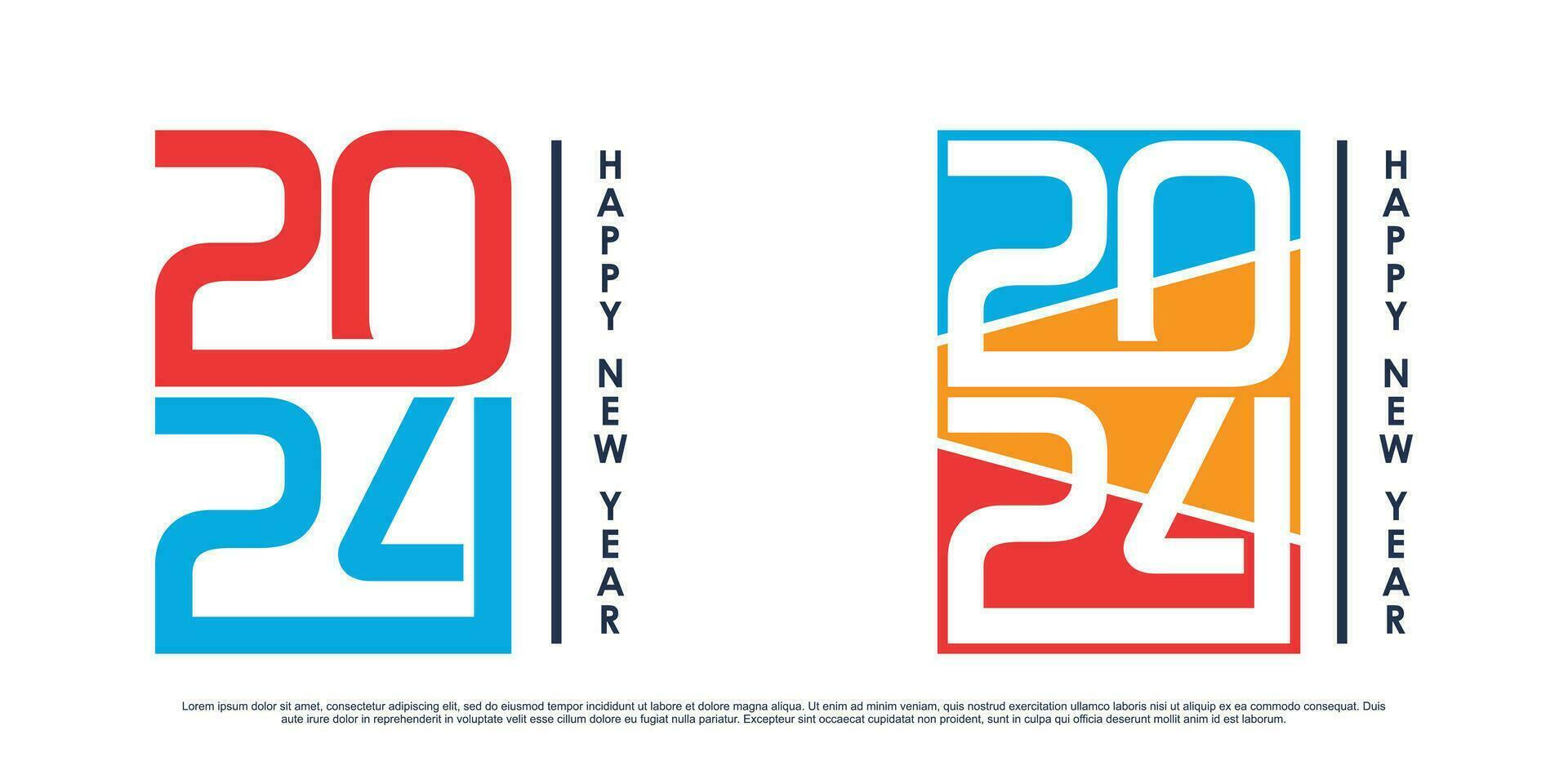 2024 contento nuevo año logo vector diseño con moderno idea