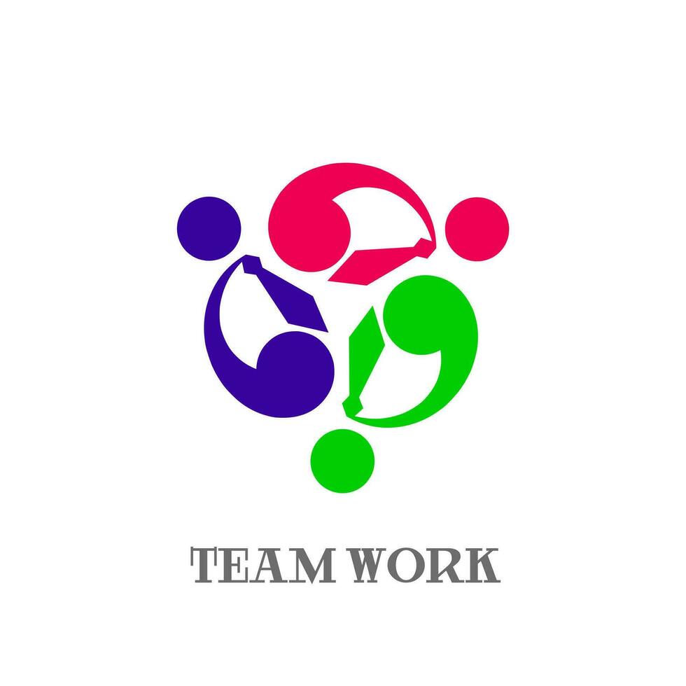 Team work logo full colors.symbol of togetherness,diversity,unity,group. vector