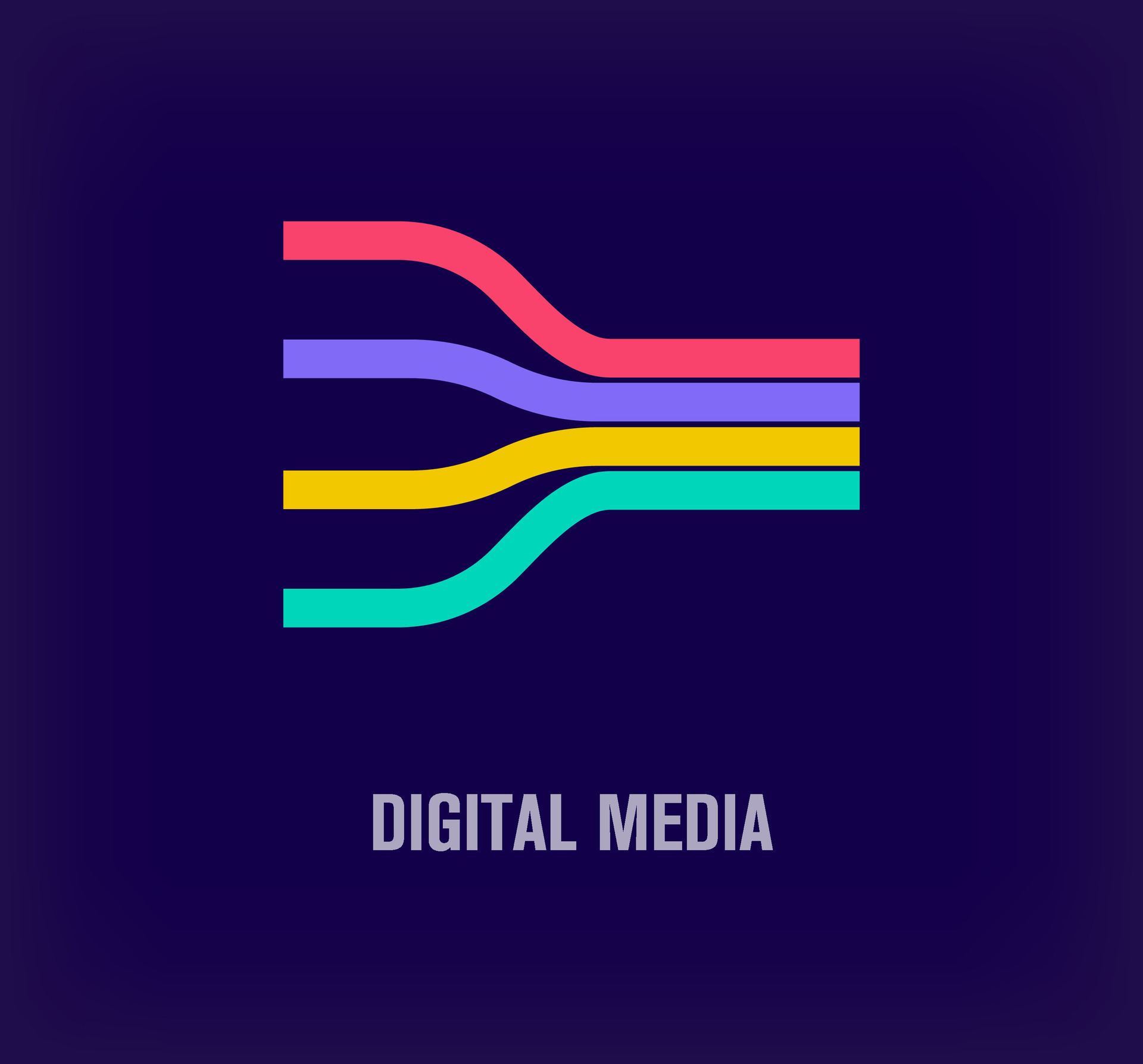 Creative digital media line logo. Unique color transitions. Unique