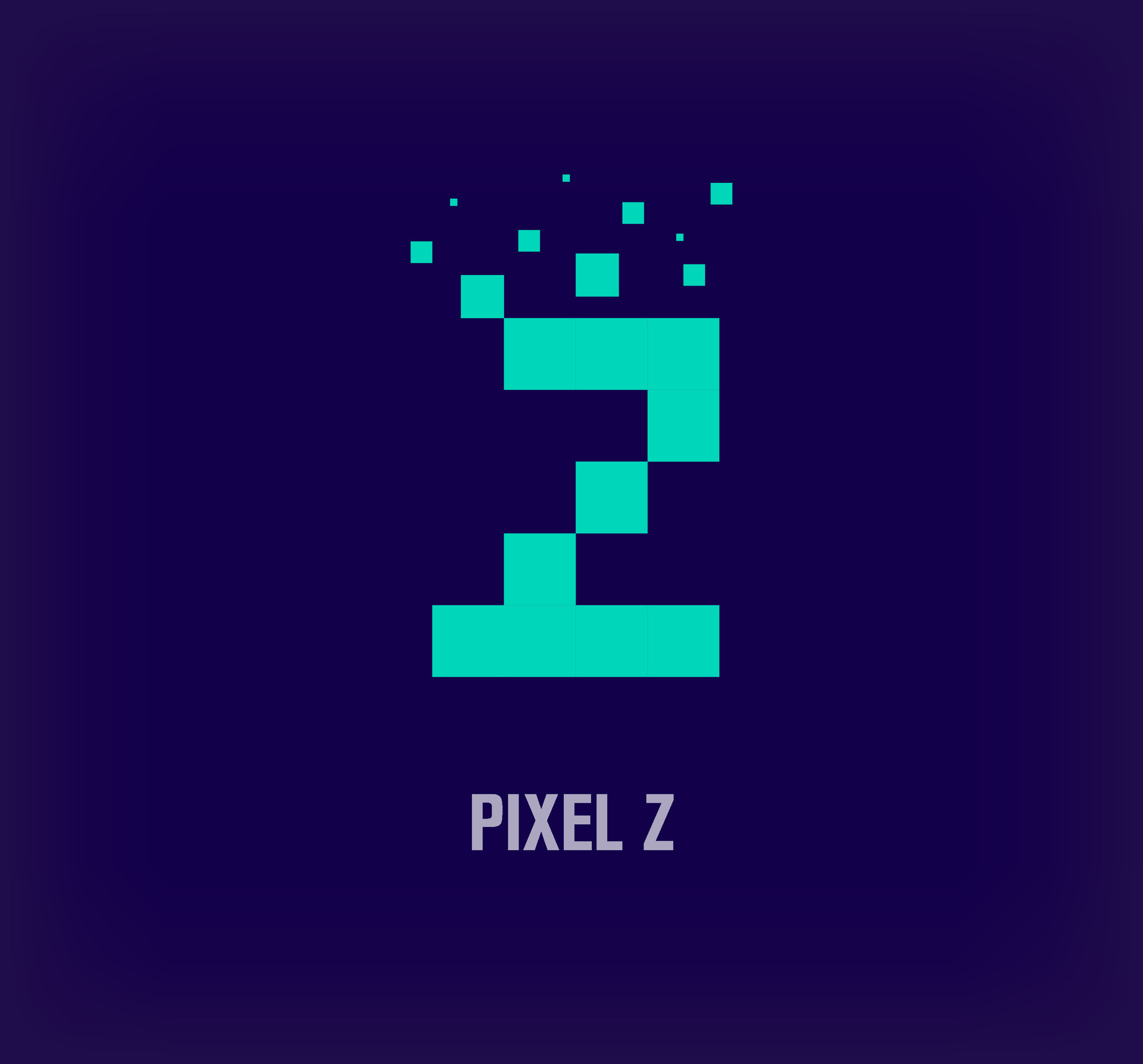 Creative pixel letter Z logo. Unique digital pixel art and pixel