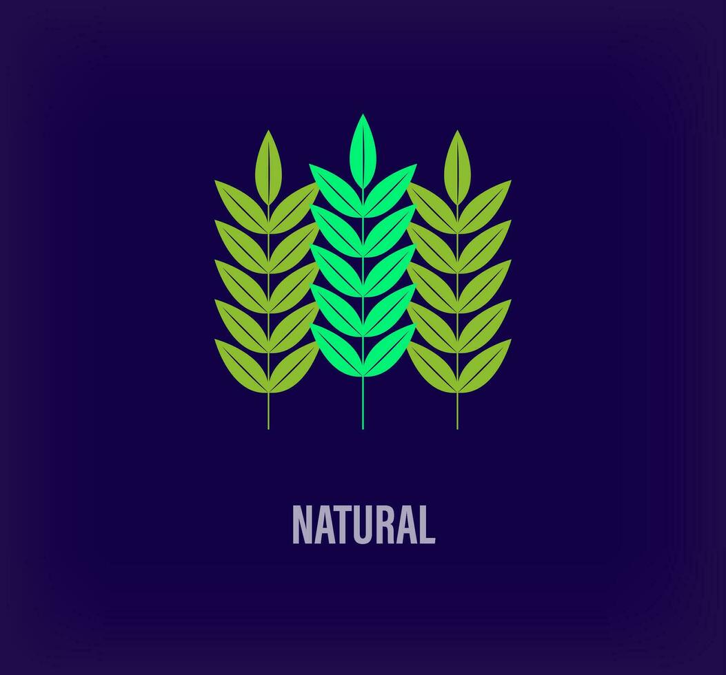 Creative natural leaf and branch logo. Unique color transitions. Unique ecological growth and company logo template. vector