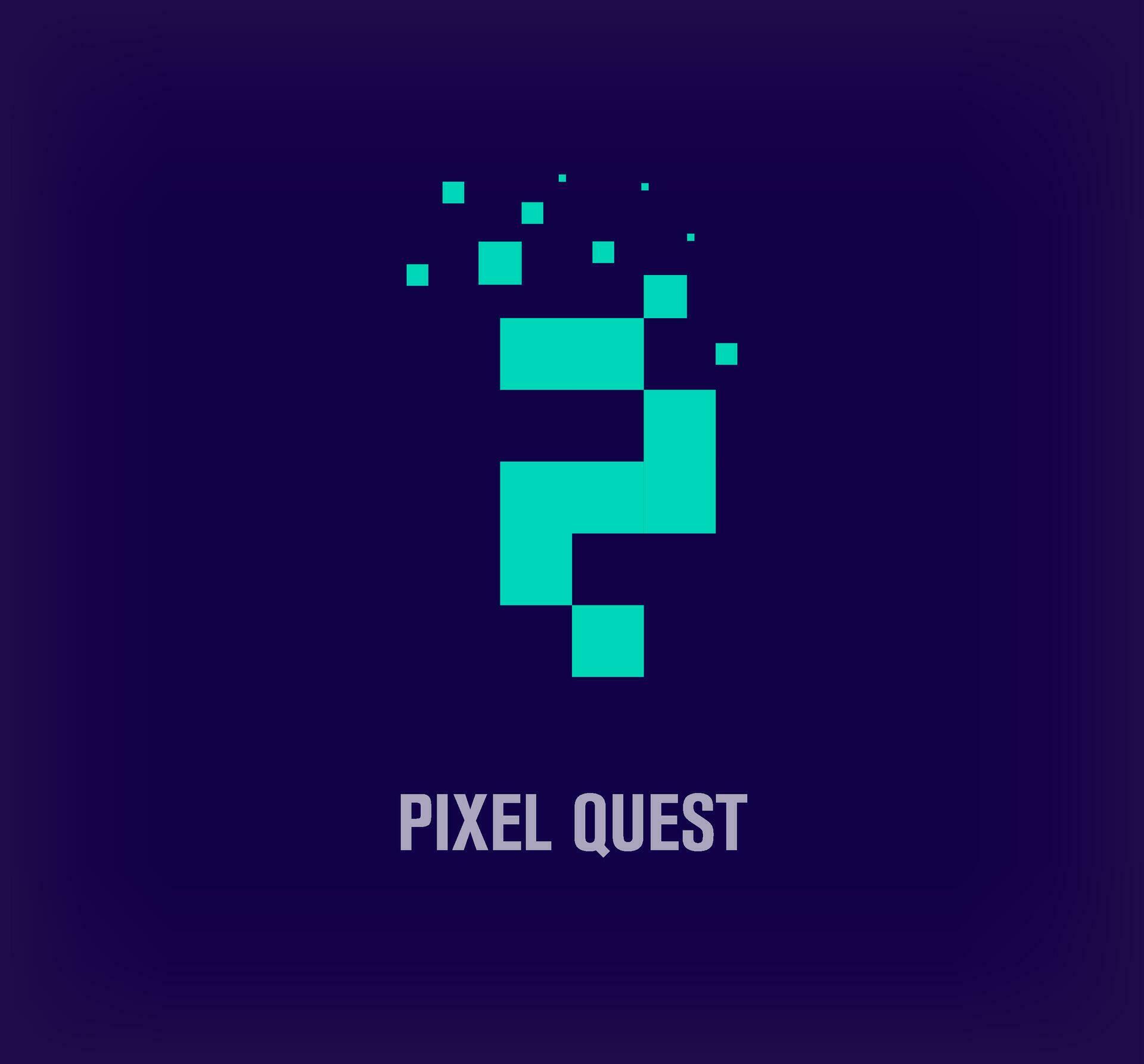 Creative pixel QUEST logo. Unique digital pixel art and pixel explosion ...