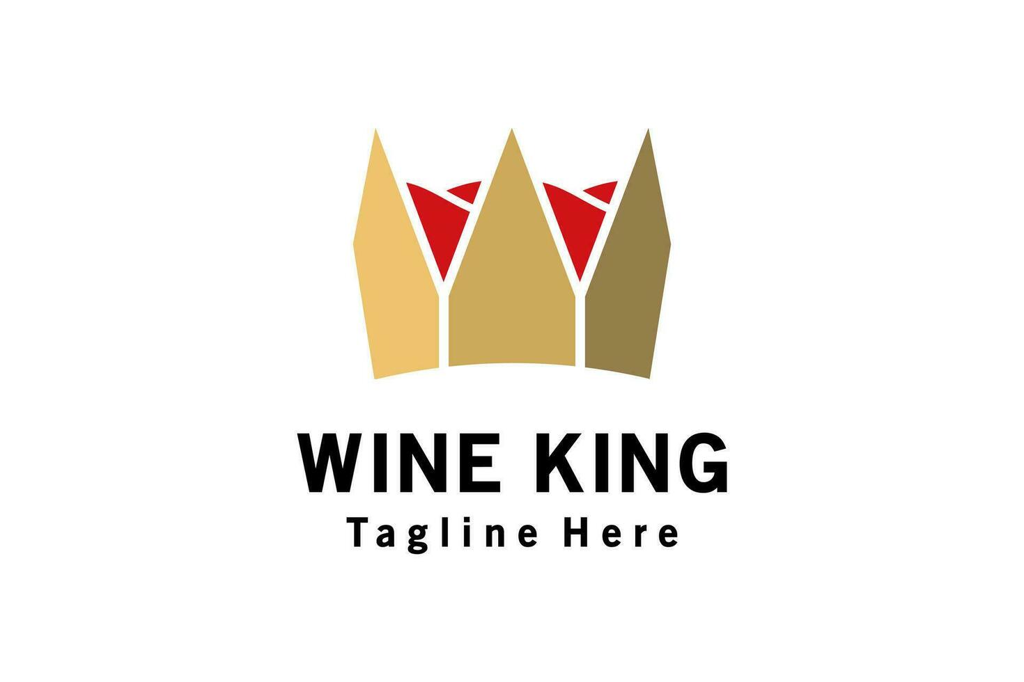 Wine king logo design with w letter crown vector