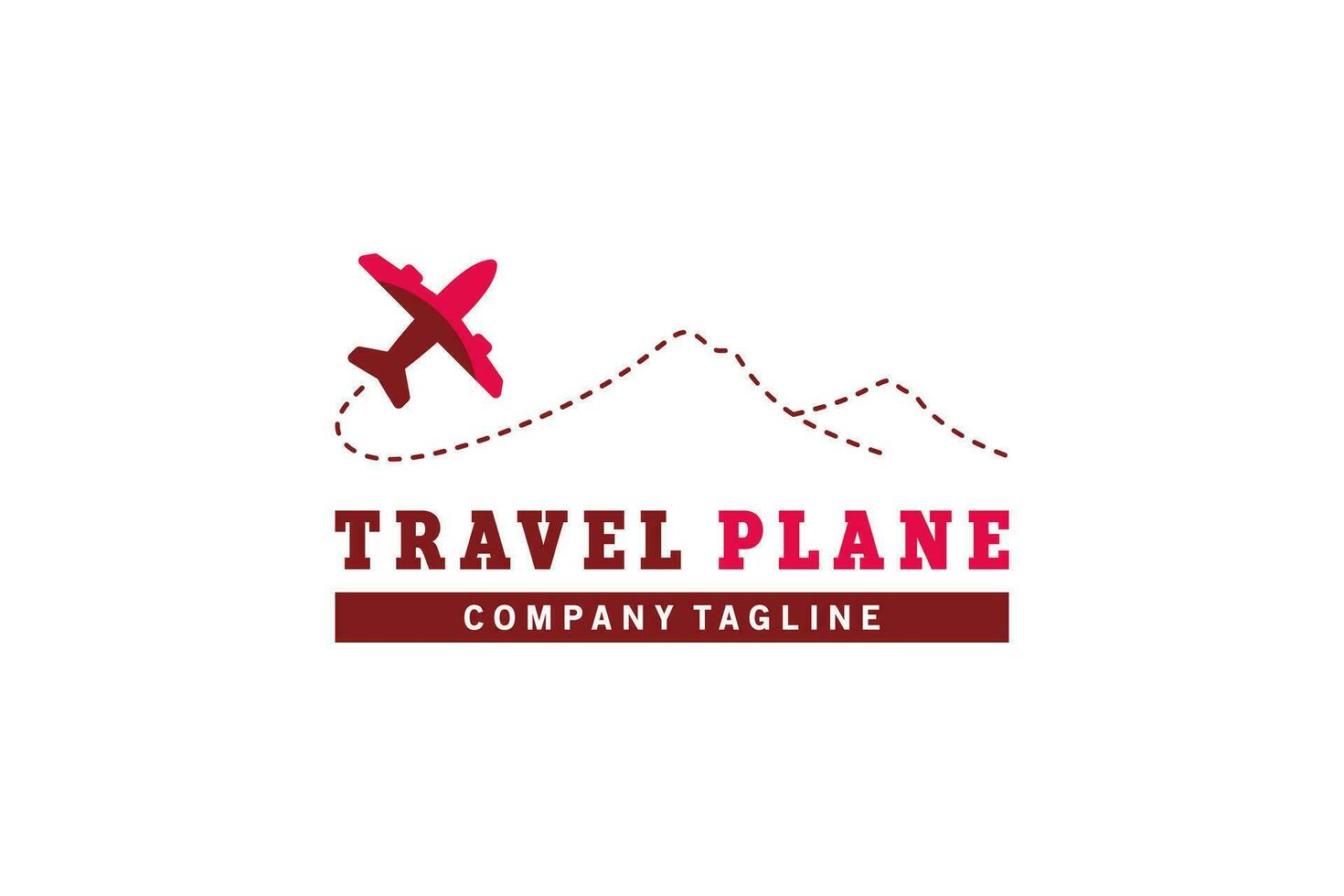 Airplane travel logo template design with mountain concept vector