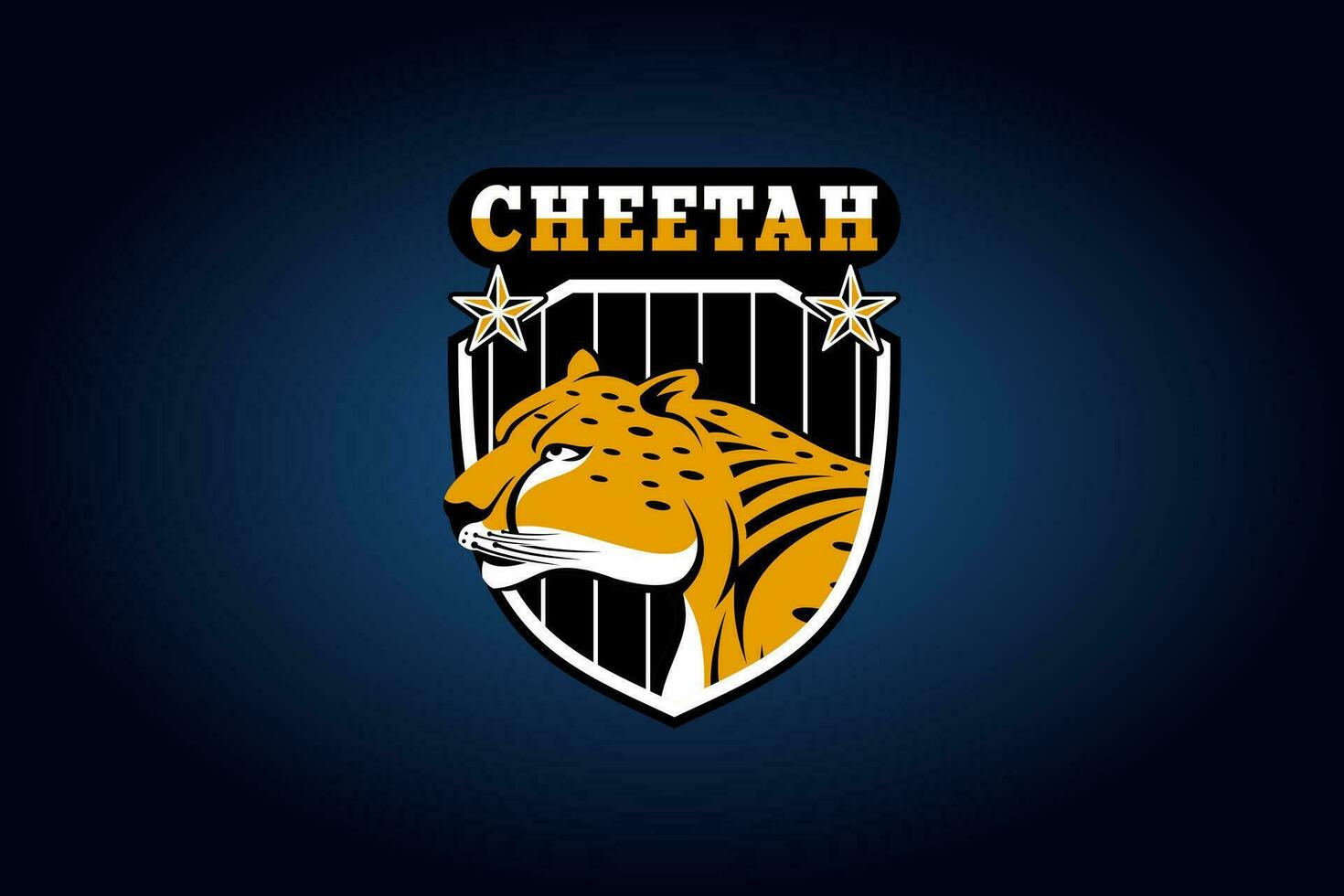 Cheetah head shield mascot logo vector illustration design