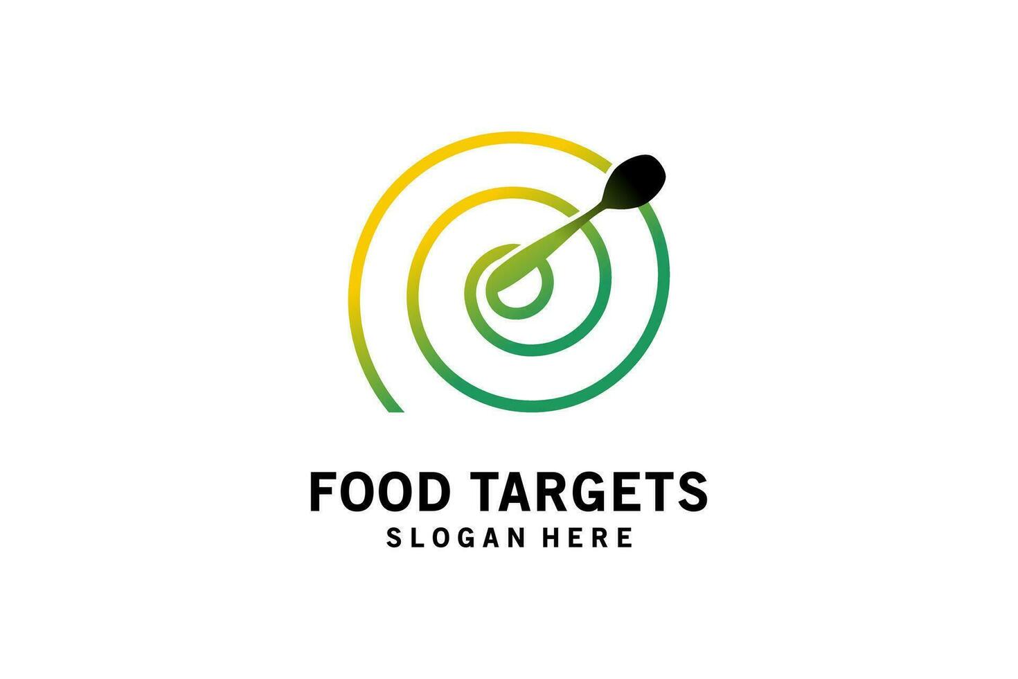 Food target logo design, modern abstract culinary target symbol icon vector