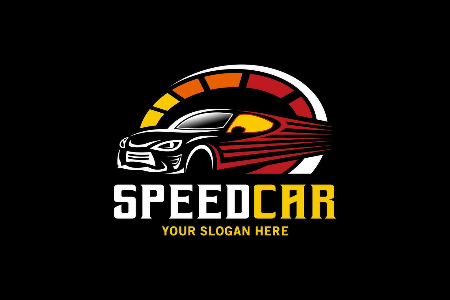 Car speed logo, abstract car vector with modern rmp symbol for car automotive logo design