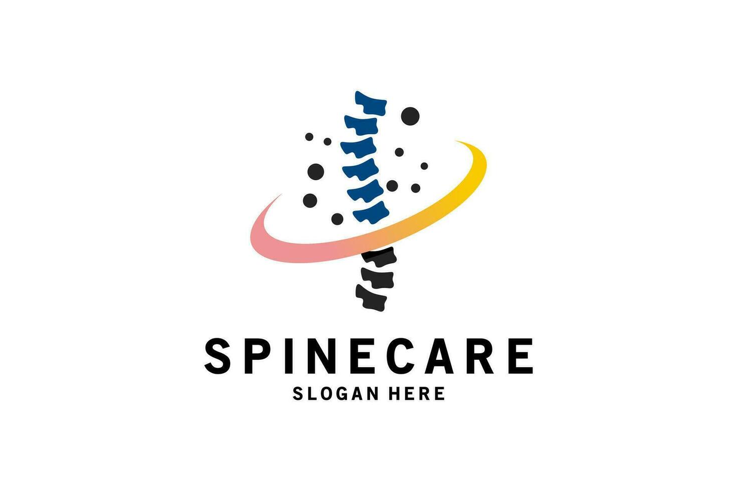 Spine care logo design, spine silhouette symbol with creative concept vector