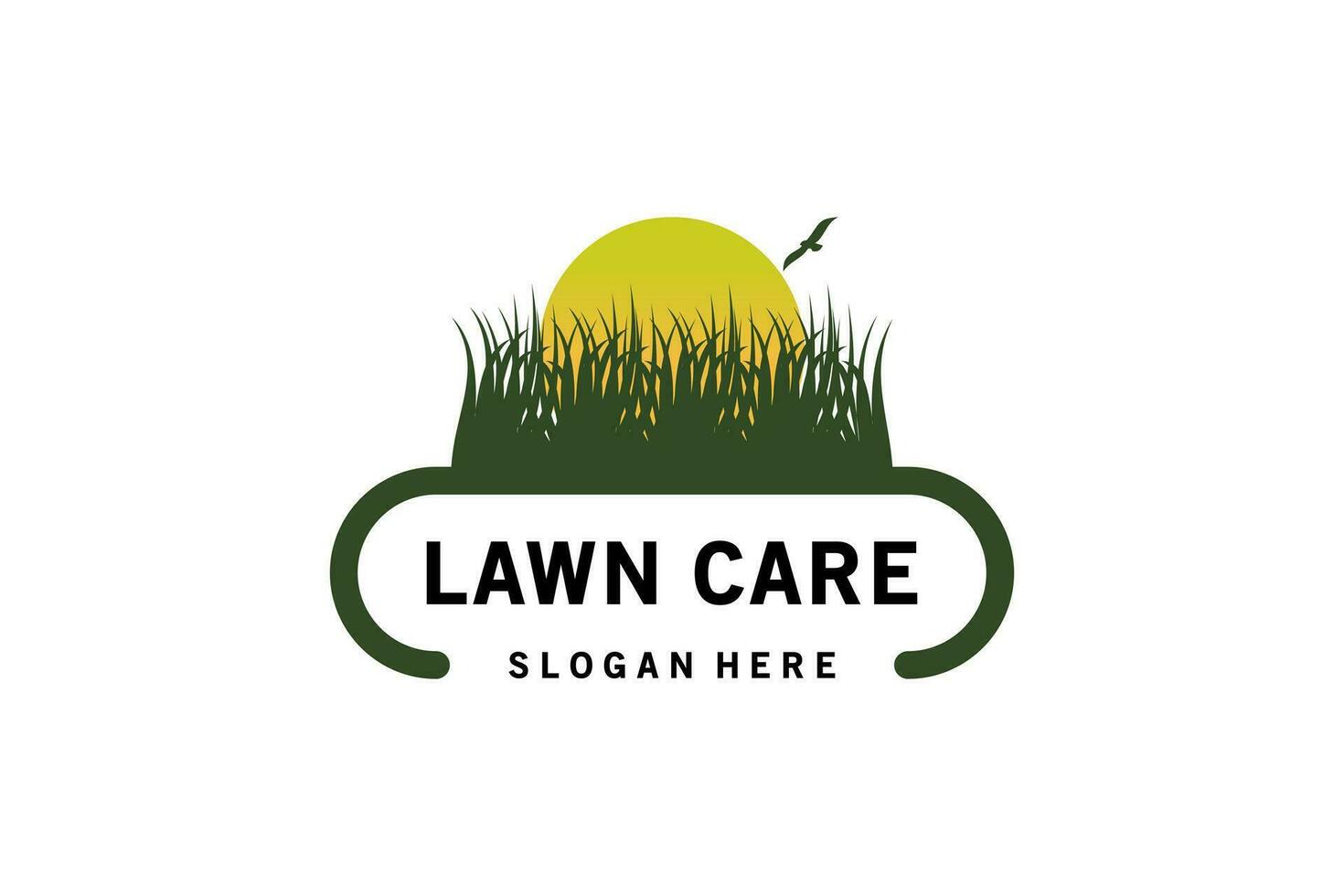 Green grass lawn care logo template design creative concept vector