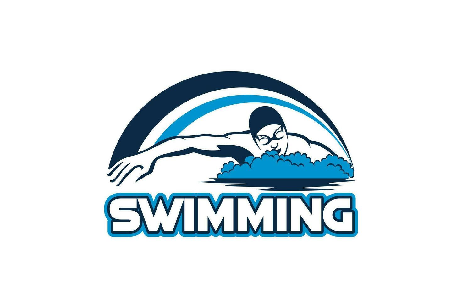 modern freestyle swimming person vector illustration for swimming sport athlete logo design