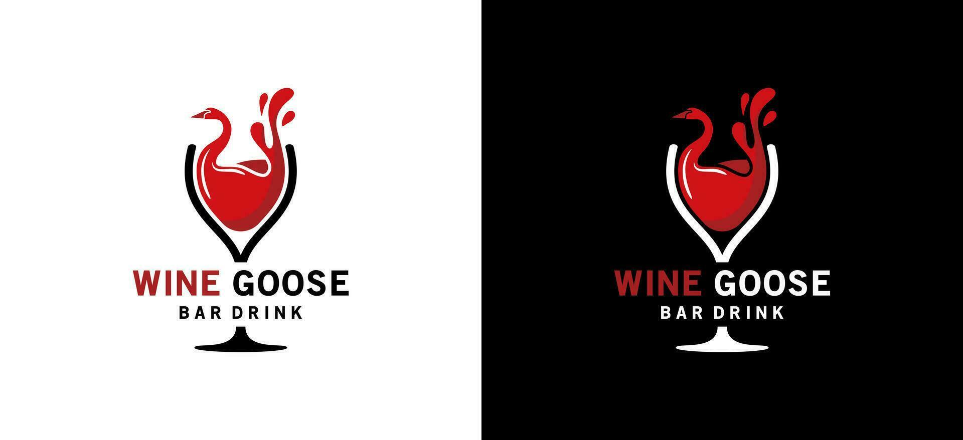 Goose wine logo design with creative concept vector