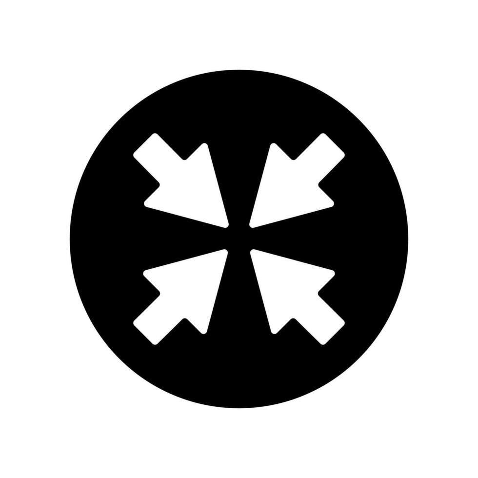 Minimize arrow line icon. Small screen symbol. Minimise Navigation sign. Quality design element. Editable stroke. Vector