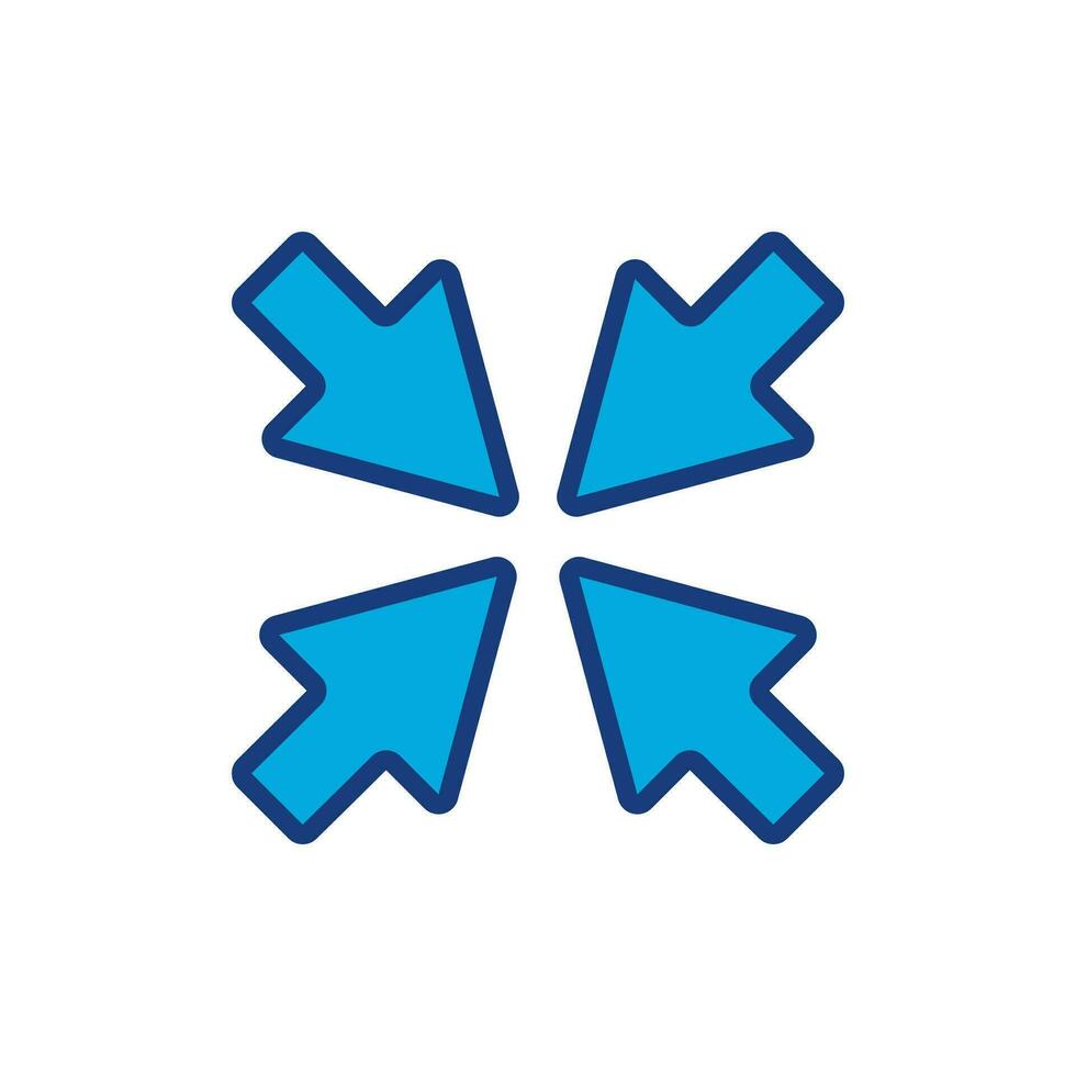 Minimize arrow line icon. Small screen symbol. Minimise Navigation sign. Quality design element. Editable stroke. Vector