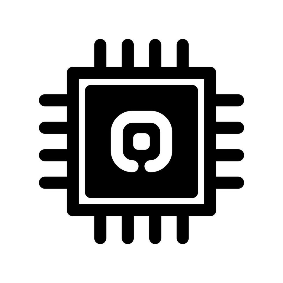 Microchip icon. CPU, Central processing unit, computer processor, chip symbol in circle. Abstract technology logo. Simple round icon isolated on white background. Creative modern vector logo