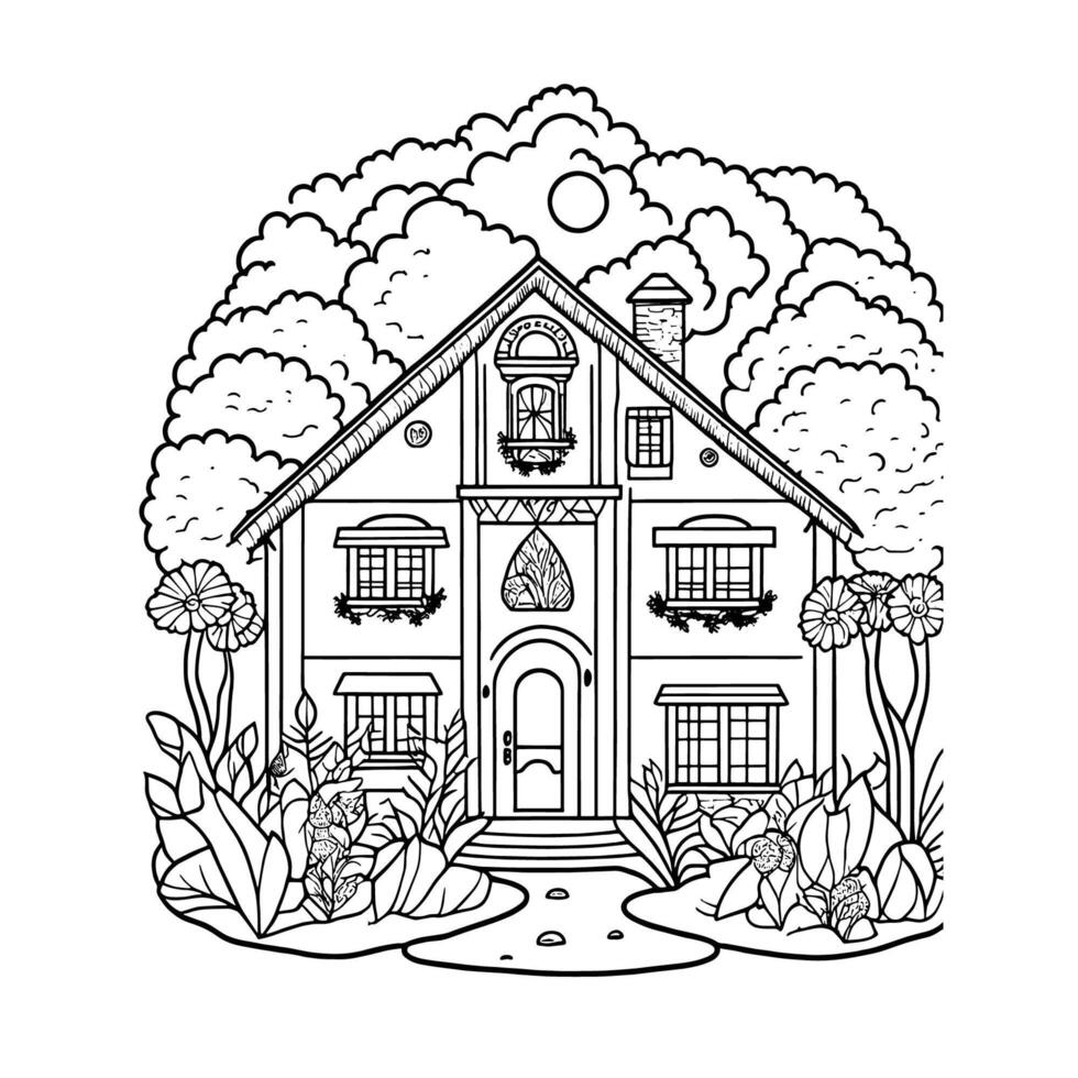 Doll House Coloring Stock Photos