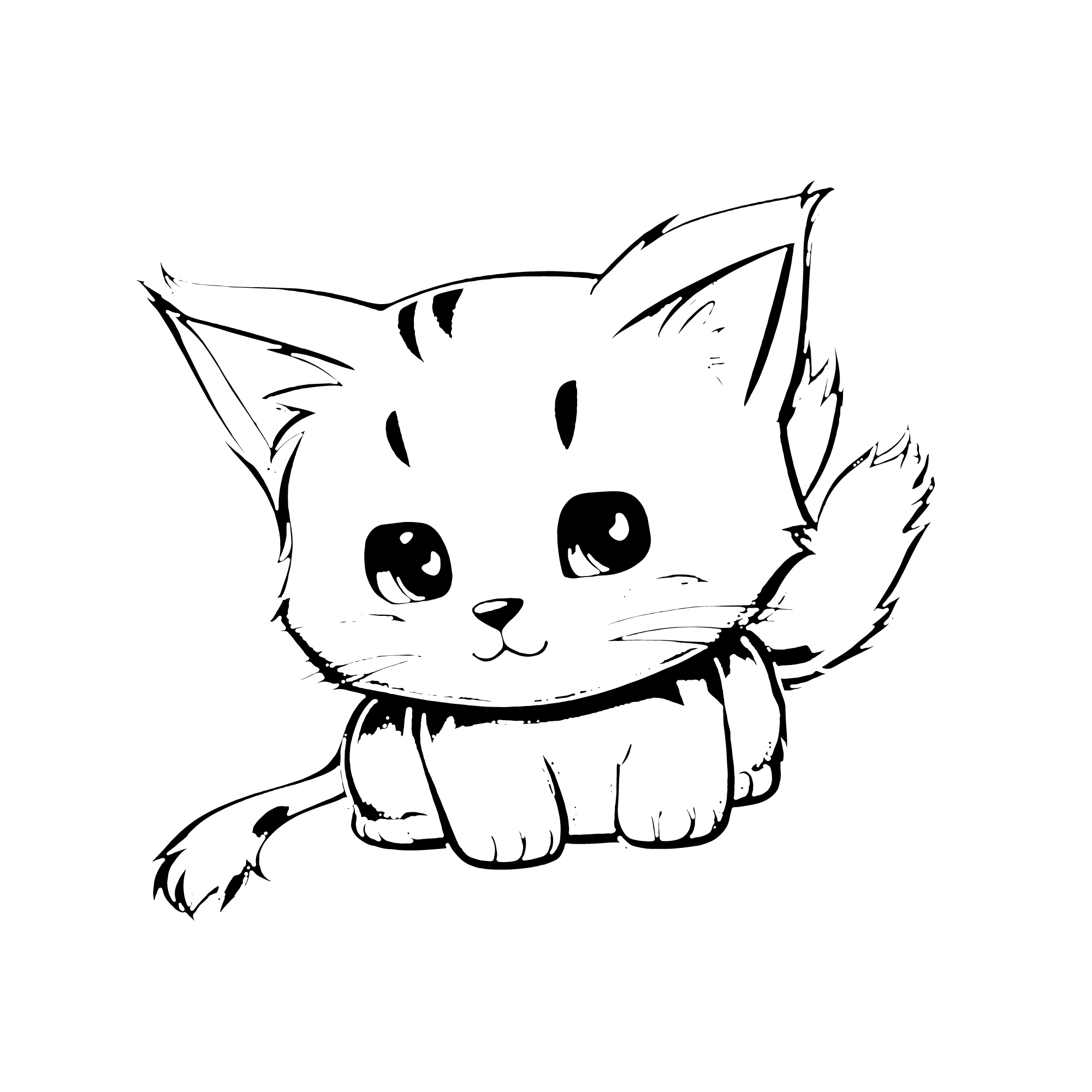 Cute Cat Coloring Page Stock Photos, Images and Backgrounds for Free