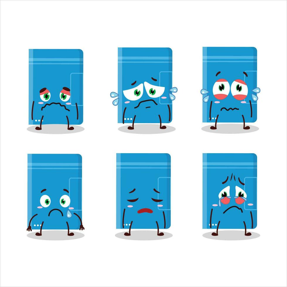 Power bank cartoon character with sad expression vector