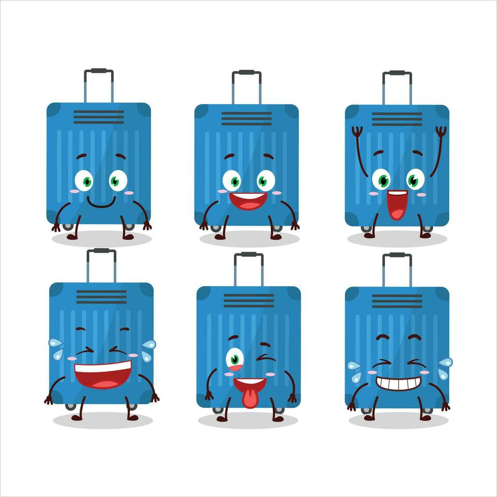 Cartoon character of blue lugage with smile expression vector