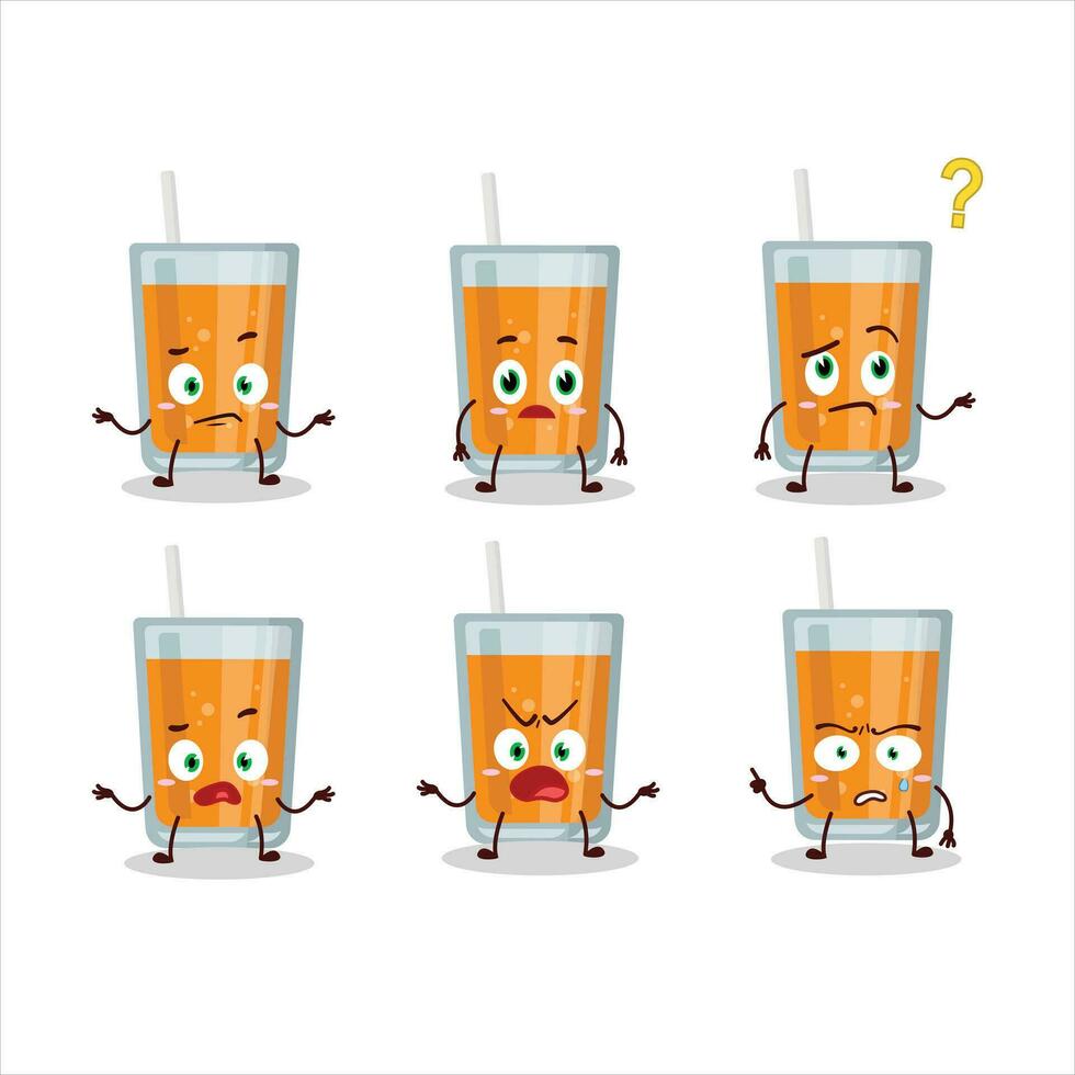 Cartoon character of orange juice with what expression vector