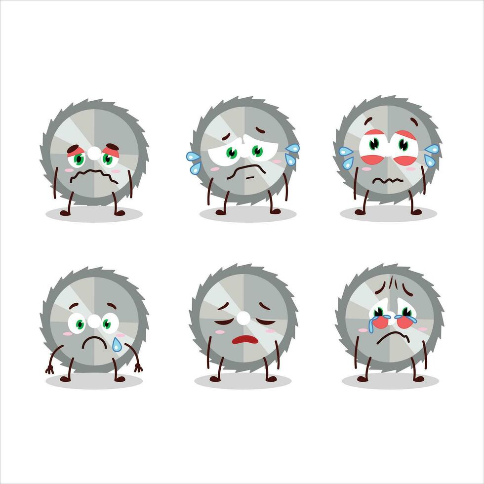 Hand saw cartoon character with sad expression vector