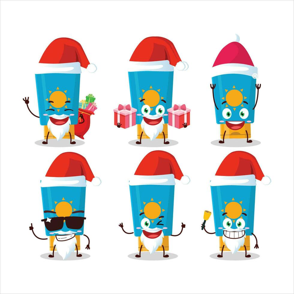 Santa Claus emoticons with cream sunblock cartoon character vector
