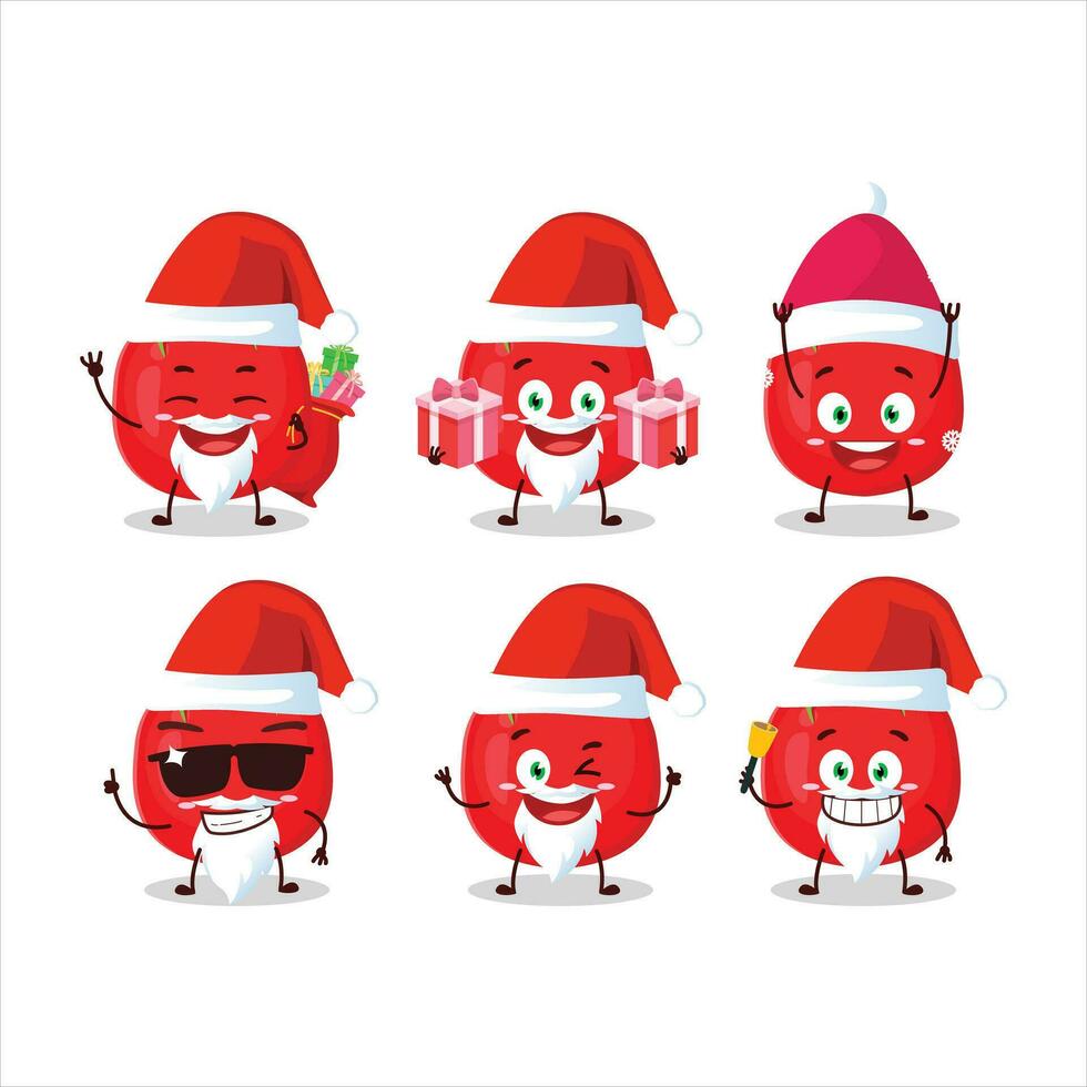 Papa Noel claus emoticones con tomate dibujos animados personaje vector