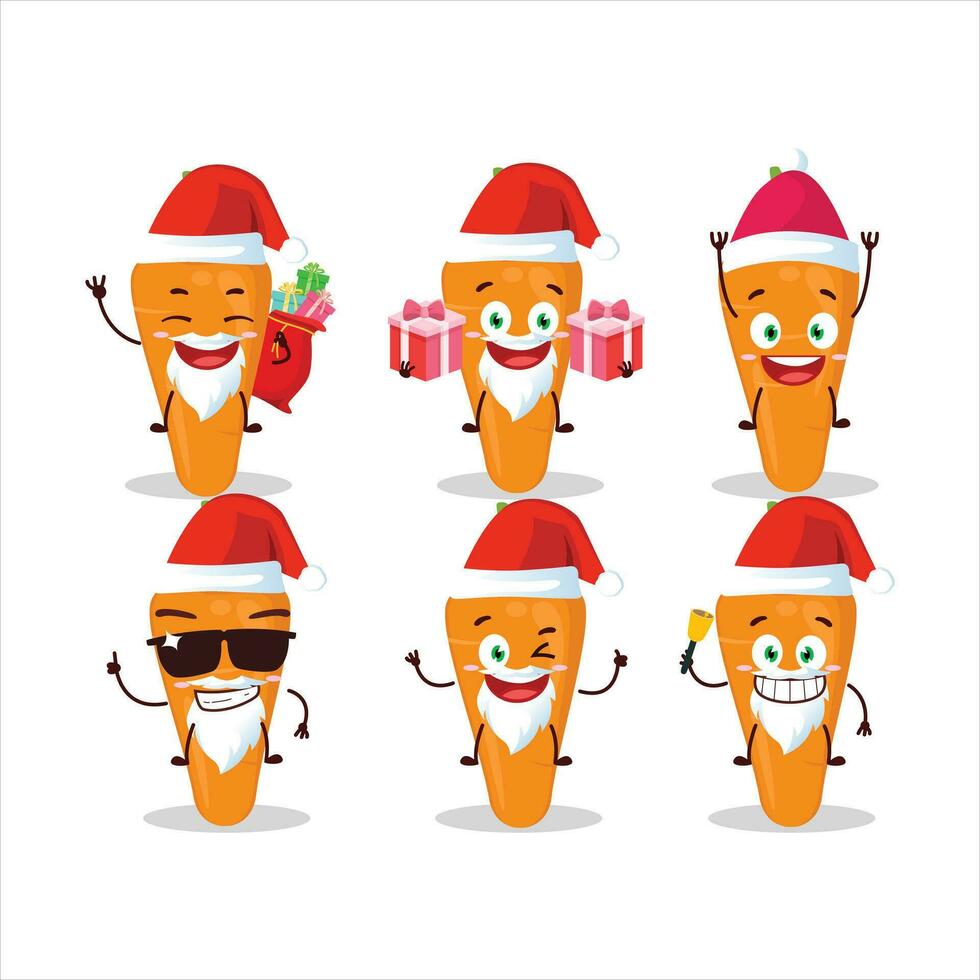 Santa Claus emoticons with carrot cartoon character vector