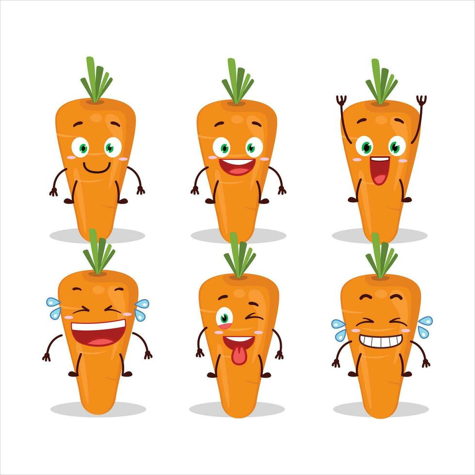Cartoon character of carrot with smile expression vector
