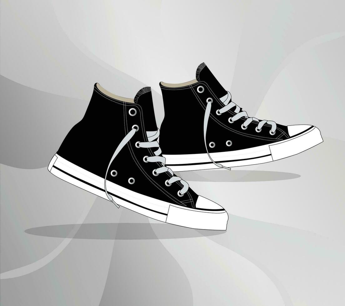 Shoes black and white vector