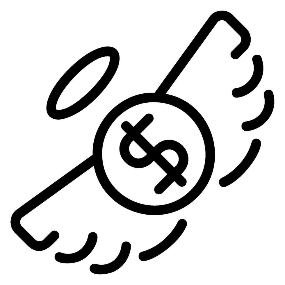 volador dinero línea icono vector