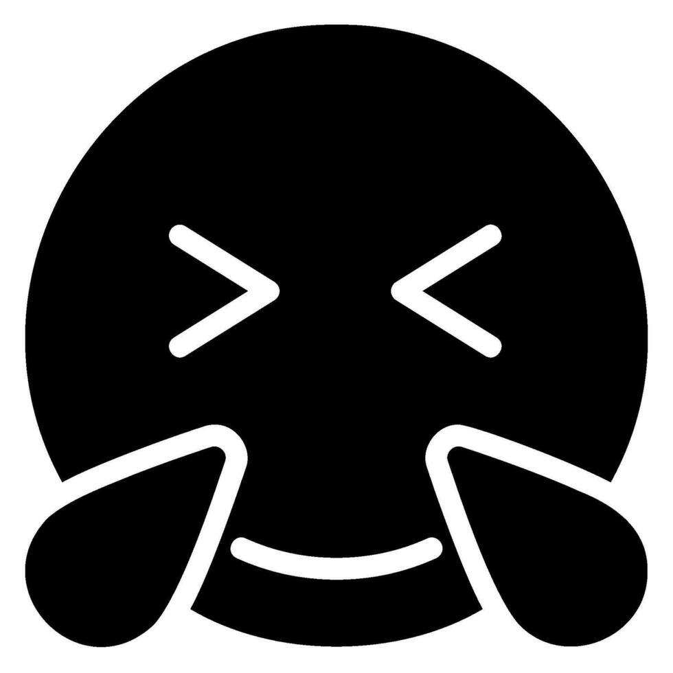 laughing glyph icon vector