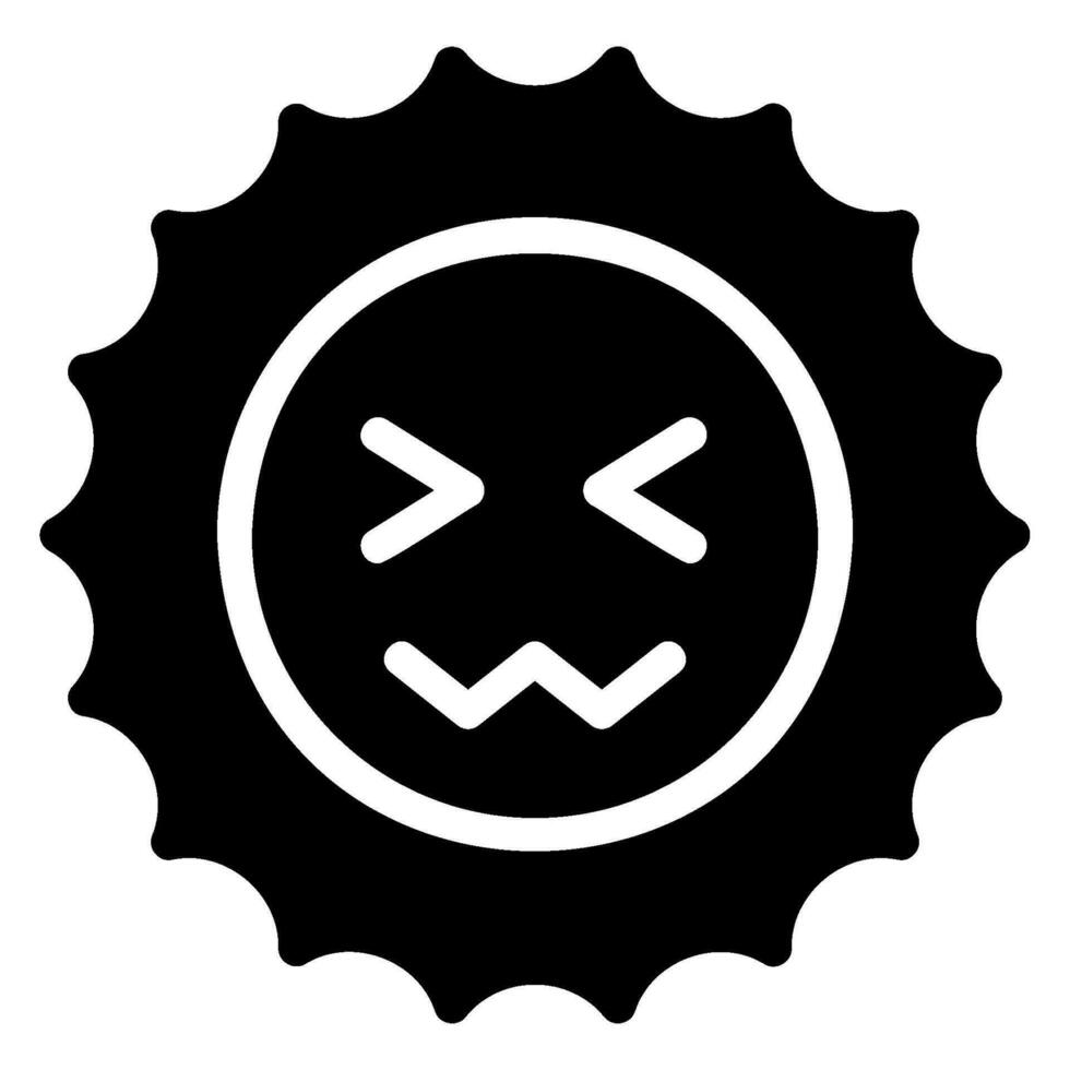 scared glyph icon vector
