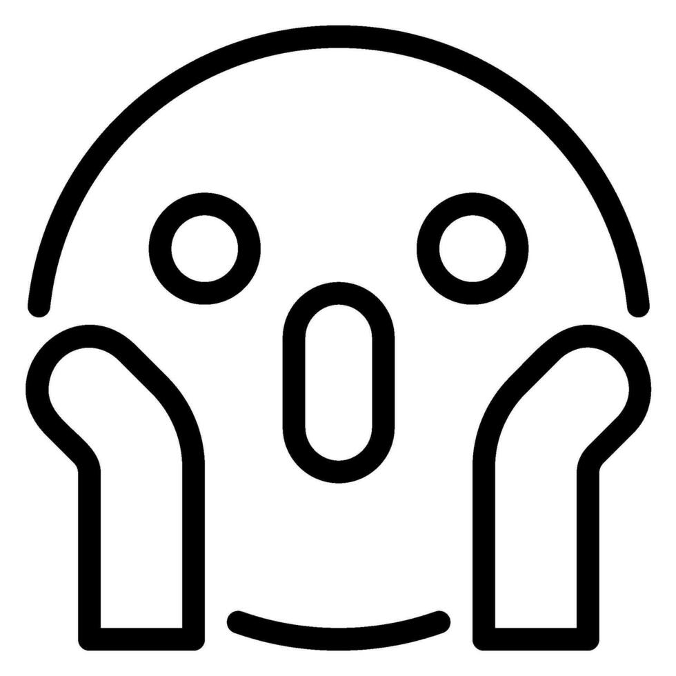 shocked line icon vector