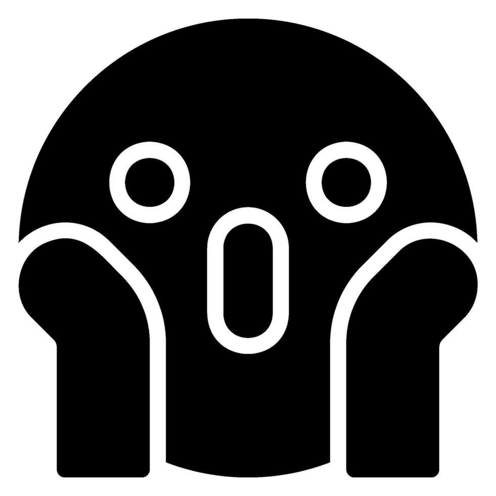 shocked glyph icon vector