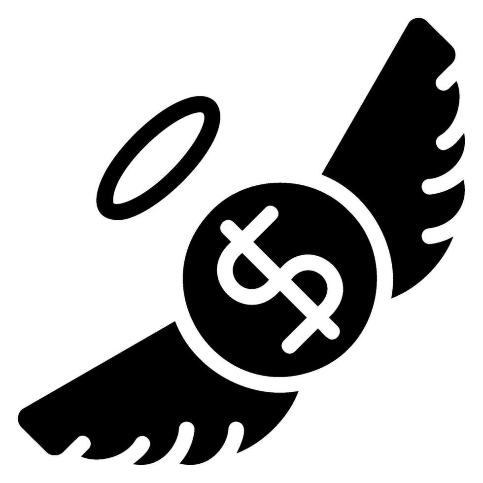 flying money glyph icon vector