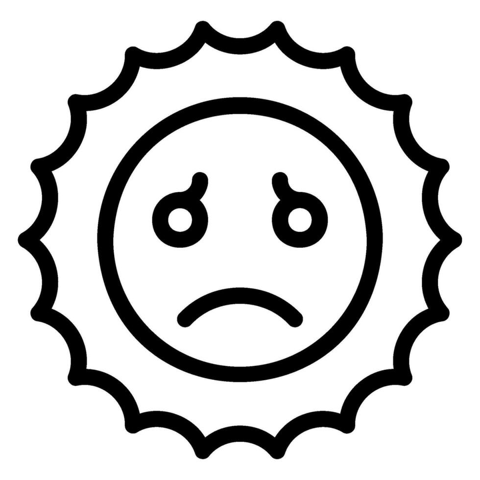 sad line icon vector