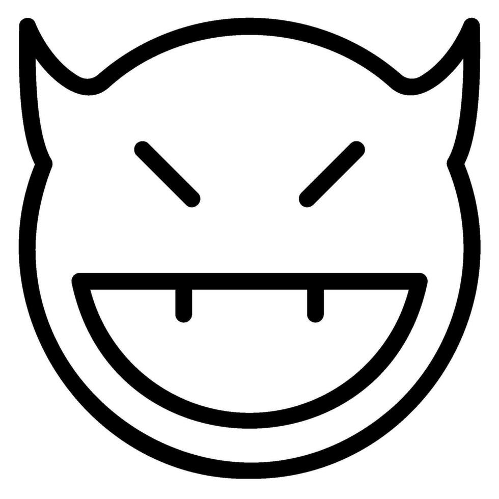 devil line icon vector