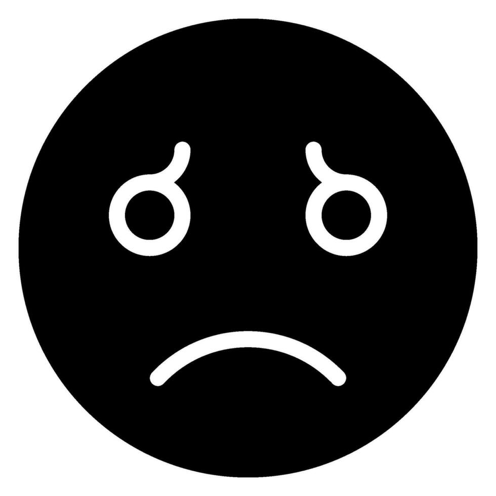 sad glyph icon vector