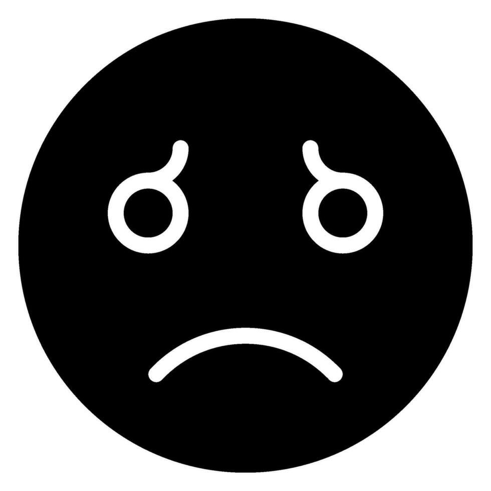 icono de glifo triste vector