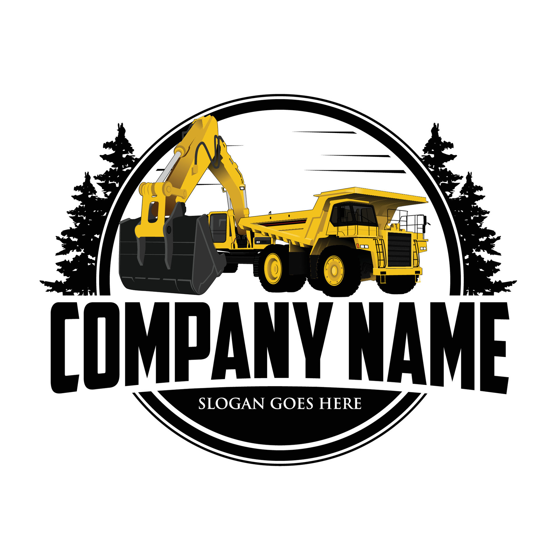 Heavy equipment logo design, for housing development, building repair