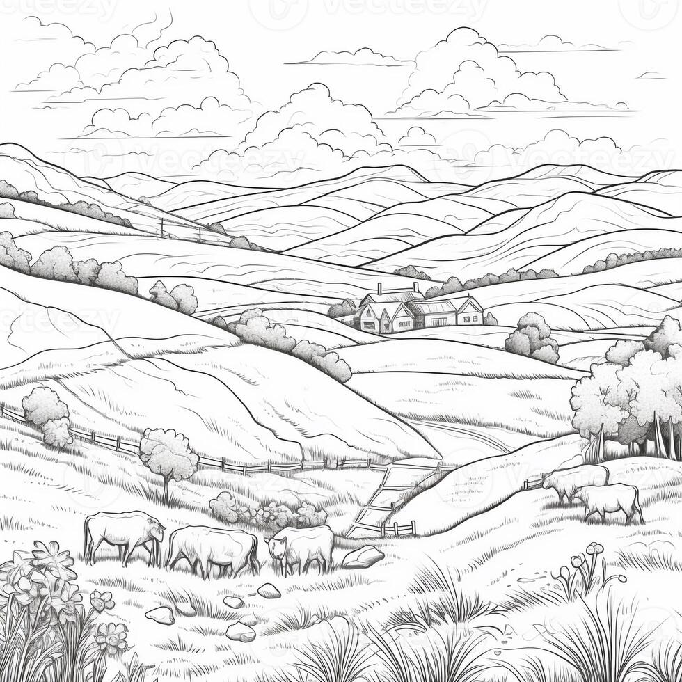 Landscape Coloring Pages photo