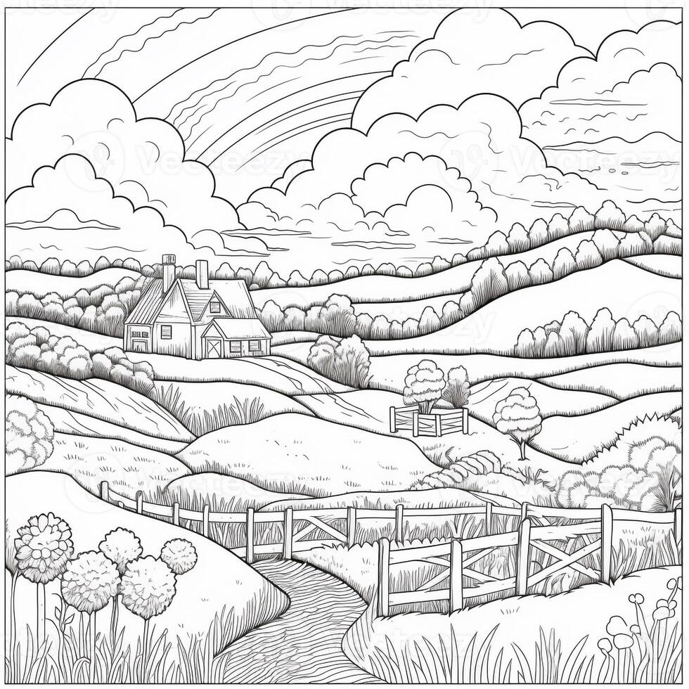 Landscape Coloring Pages photo