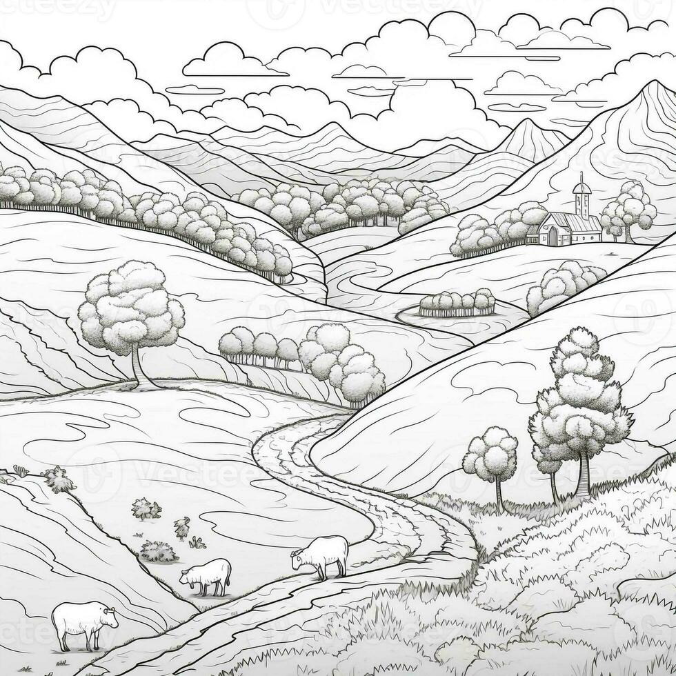 Landscape Coloring Pages photo