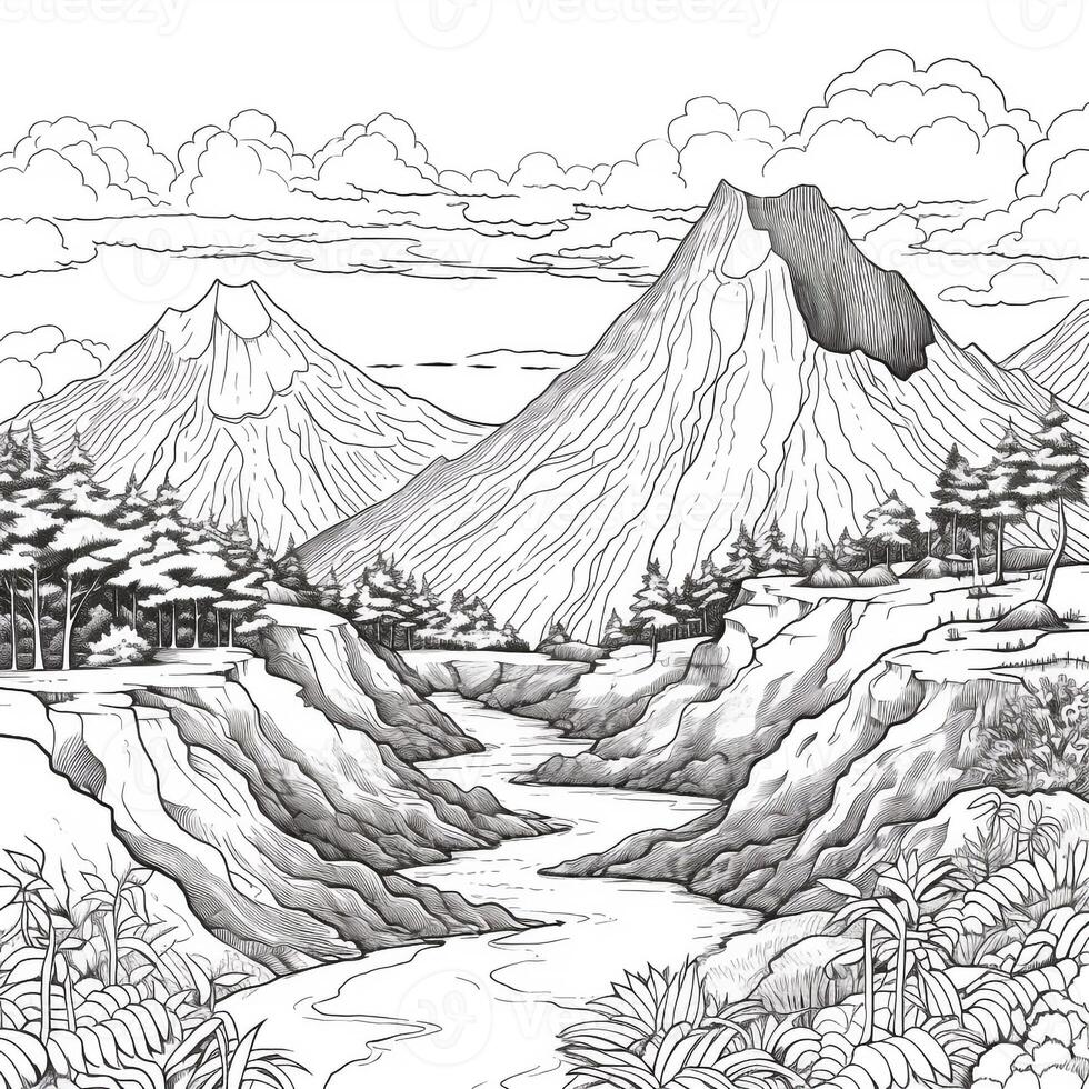 Landscape Coloring Pages photo