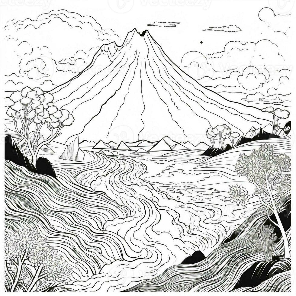 Landscape Coloring Pages photo