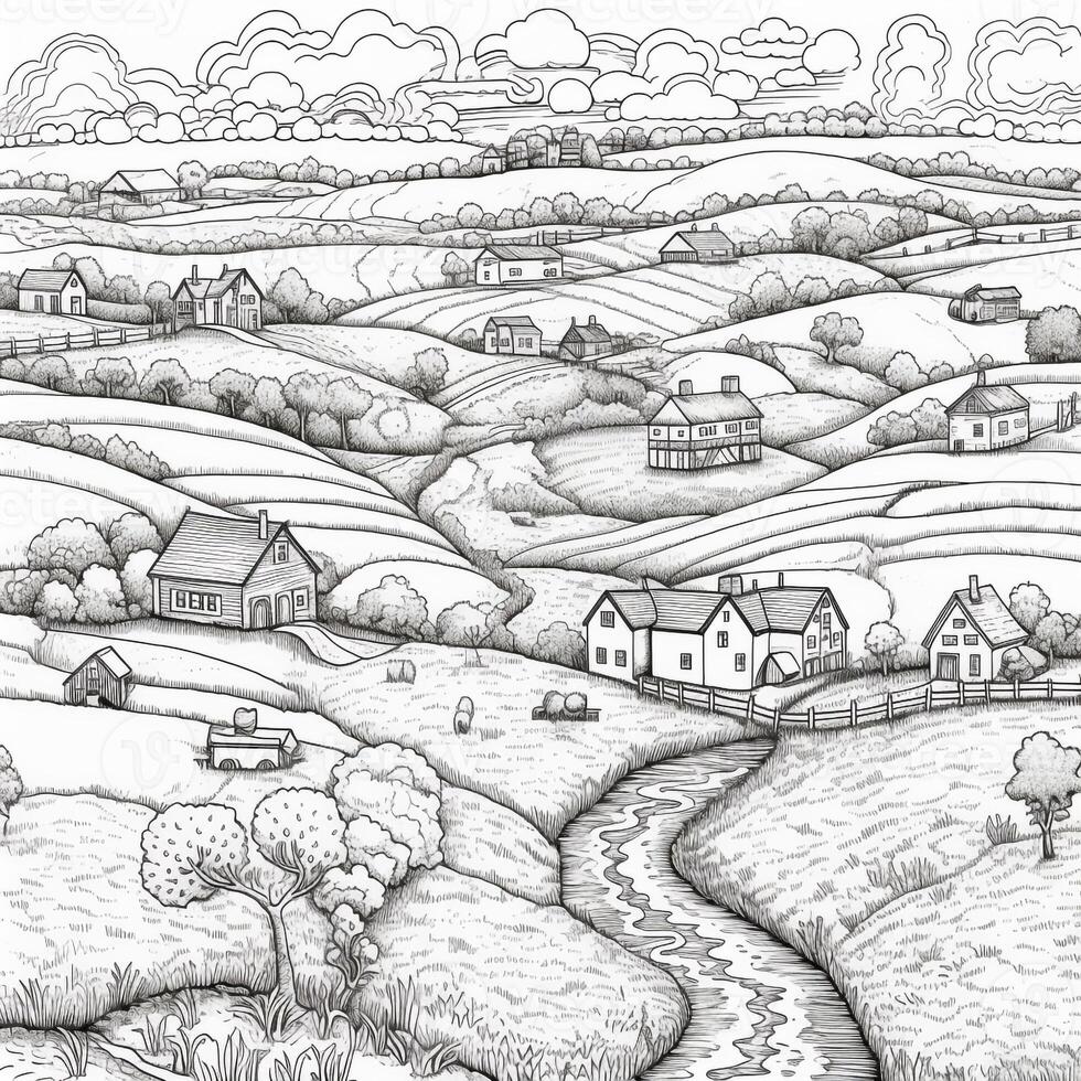 Landscape Coloring Pages photo