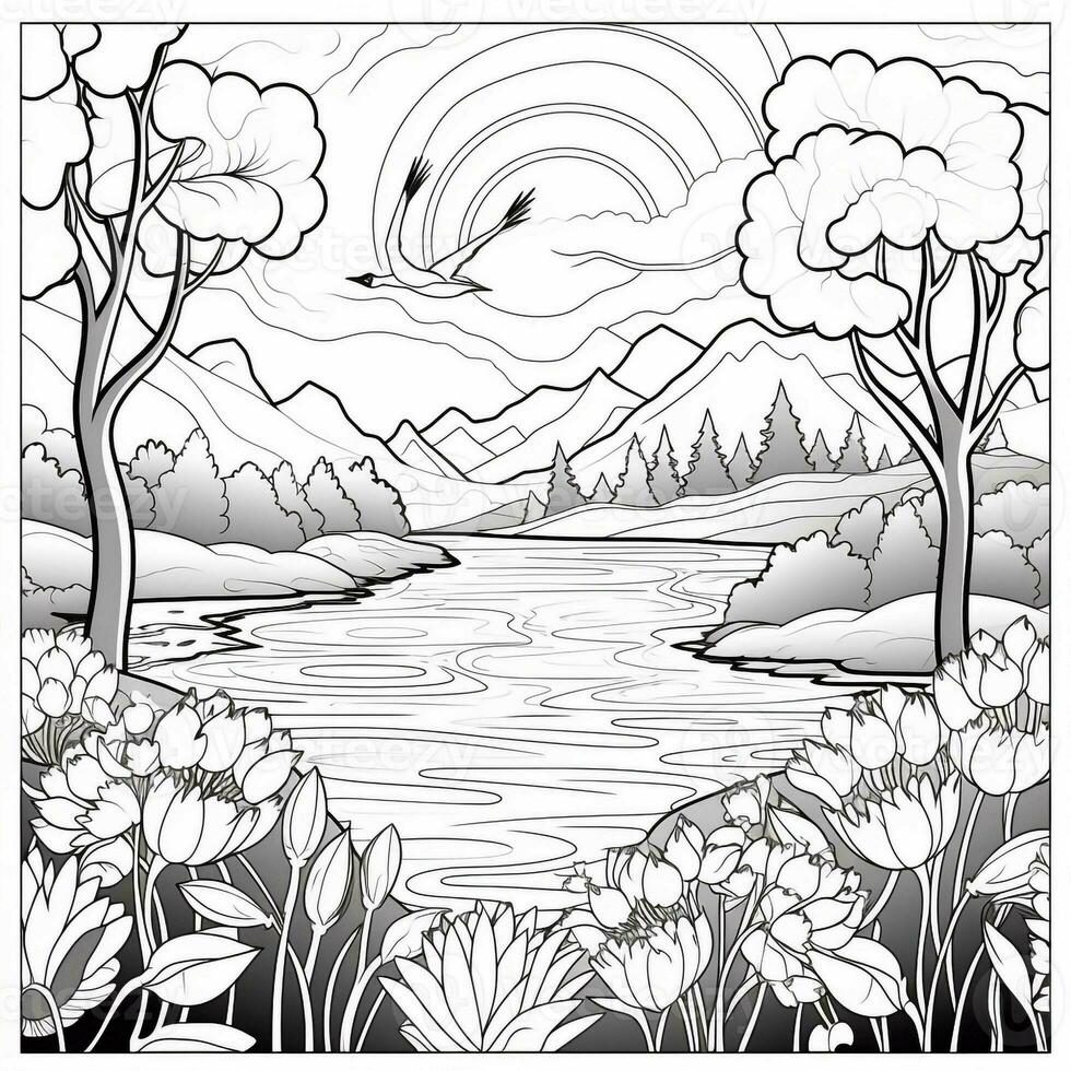 Landscape Coloring Pages photo