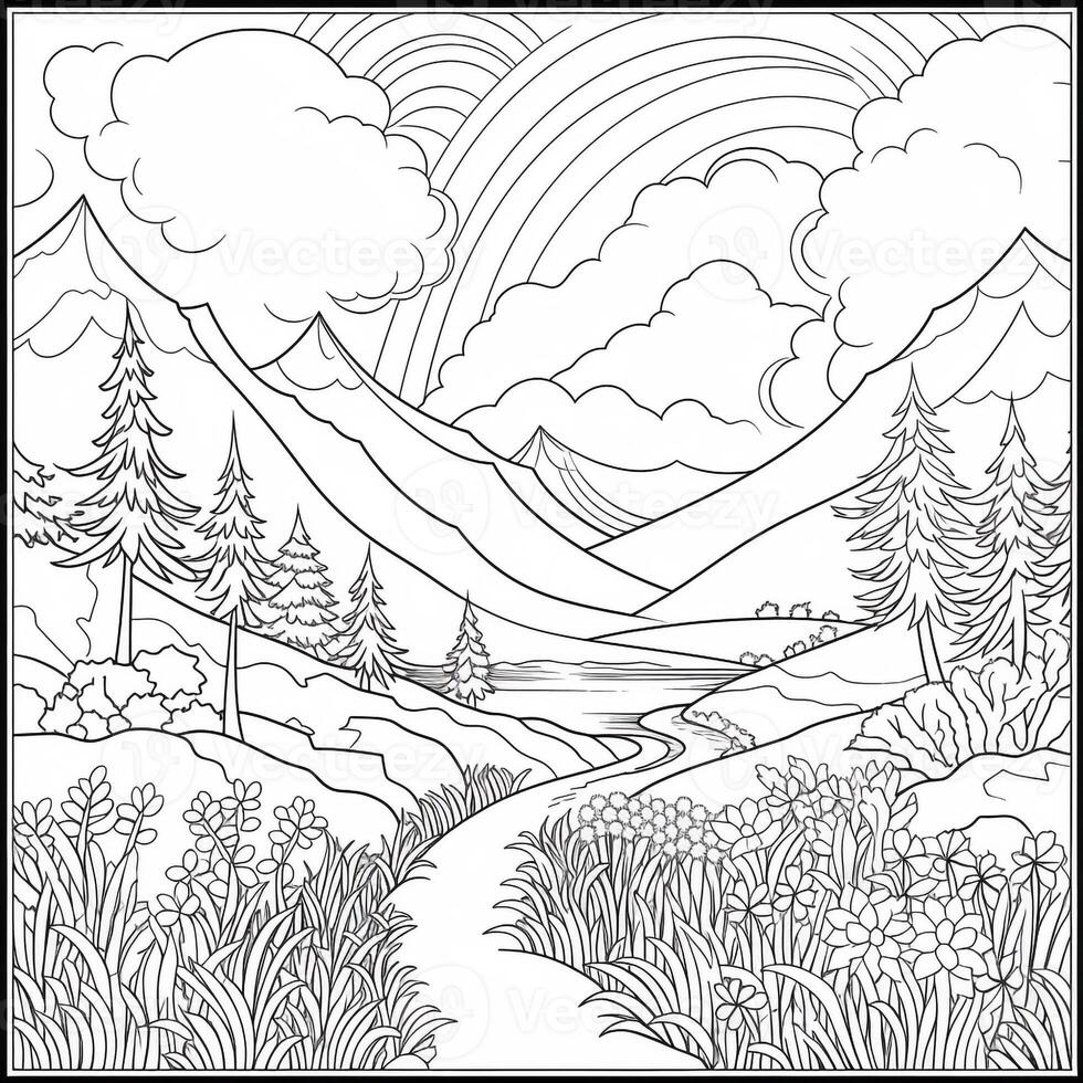 Landscape Coloring Pages photo