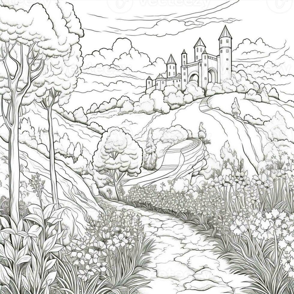 Landscape Coloring Pages photo